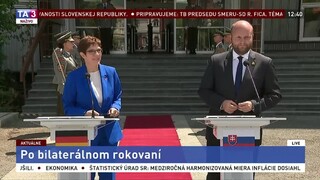 TB J. Naďa a A. Krampovej-Karrenbauerovej po bilaterálnom rokovaní