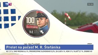 Preletom lietadiel si v Bratislave pripomenuli výročie Štefánika