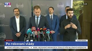 TB I. Matoviča a ďalších predstaviteľov vlády po rokovaní