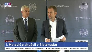 TB premiéra I. Matoviča a ministra I. Korčoka o situácii v Bielorusku