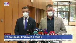 TB R. Mikulca a J. Rudolfa po rokovaní krízového štábu