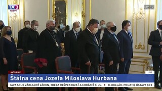 Odovzdávanie štátnej ceny Jozefa Miloslava Hurbana