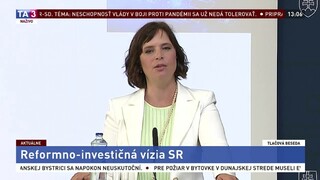 TB ministerky V. Remišovej o reformno-investičnej vízii pre SR
