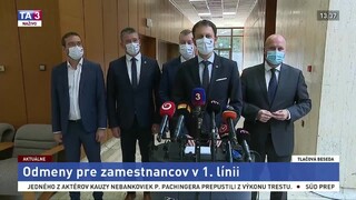 TB predstaviteľov vlády o odmenách pre zamestnancov v prvej línii