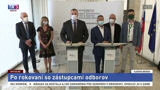 TB ministra práce M. Krajniaka po rokovaní so zástupcami odborov