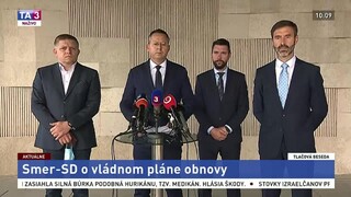 TB predstaviteľov Smeru-SD o vládnom pláne obnovy