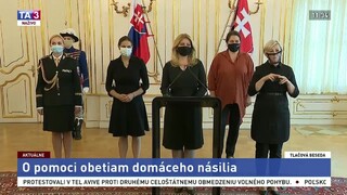 TB prezidentky Z. Čaputovej o pomoci obetiam domáceho násilia