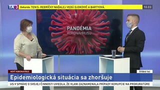 ŠTÚDIO TA3: Epidemiologička A. Bražinová o šírení koronavírusu na Slovensku