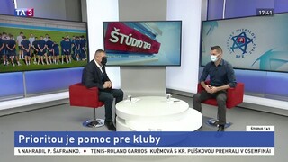 ŠTÚDIO TA3: prezident SFZ J. Kováčik o situácii v slovenskom futbale