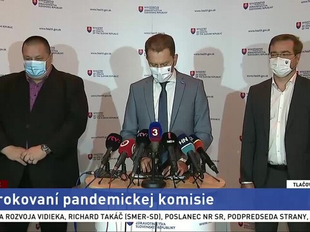 TB I. Matoviča, M. Krajčího a J. Mikasa po rokovaní pandemickej komisie