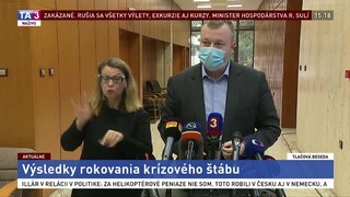 Vyhlásenie ministra M. Krajniaka po rokovaní krízového štábu