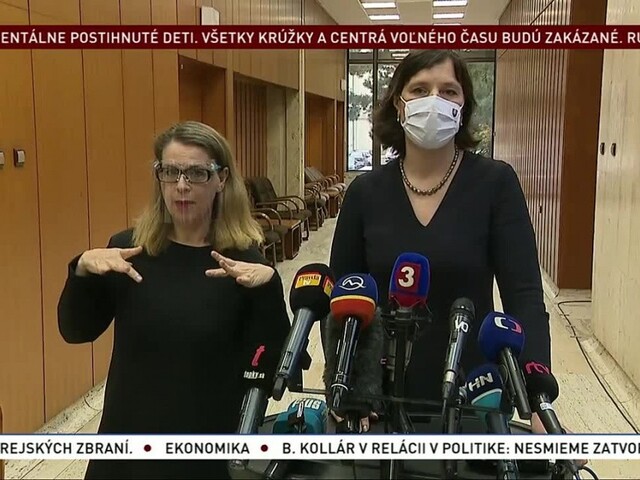 Vyhlásenie ministerky V. Remišovej po rokovaní krízového štábu