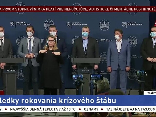 TB Ústredného krízového štábu o sprísnených opatreniach