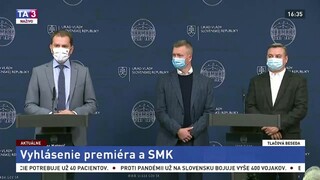 TB premiéra I. Matoviča a predstaviteľov SMK o pandémii a možnostiach podpory