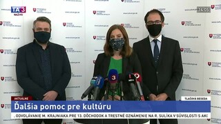 TB ministerky kultúry N. Milanovej o pomoci pre kultúru