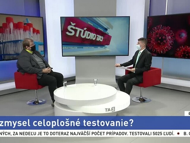 ŠTÚDIO TA3: Vedec P. Celec o celoplošnom testovaní