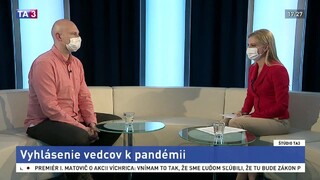 ŠTÚDIO TA3: Virológ B. Klempa o vyhlásení vedcov k pandémii