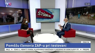 ŠTÚDIO TA3: Z. Dolinková o tom, či pri testovaní pomôžu členovia ZAP-u