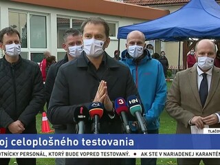 TB premiéra I. Matoviča a predstaviteľov vlády o vývoji testovania