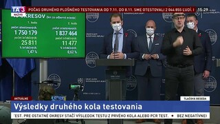 TB I. Matoviča a ministrov o hodnotení 2. kola plošného testovania