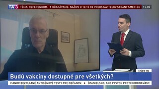 ŠTÚDIO TA3: D. Zupka o dostupnosti vakcín proti koronavírusu