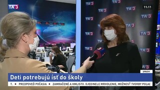 Predsedníčka ZZŠS Z. Petáková o testovaní i návrate detí do škôl