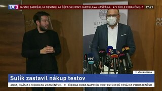 TB ministra R. Sulíka o zastavení nákupu antigénových testov