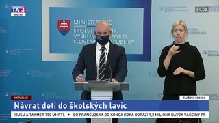 TB ministra B. Gröhlinga o návrate detí do škôl v roku 2021
