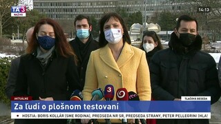 TB predstaviteľov strany Za ľudí o plošnom testovaní
