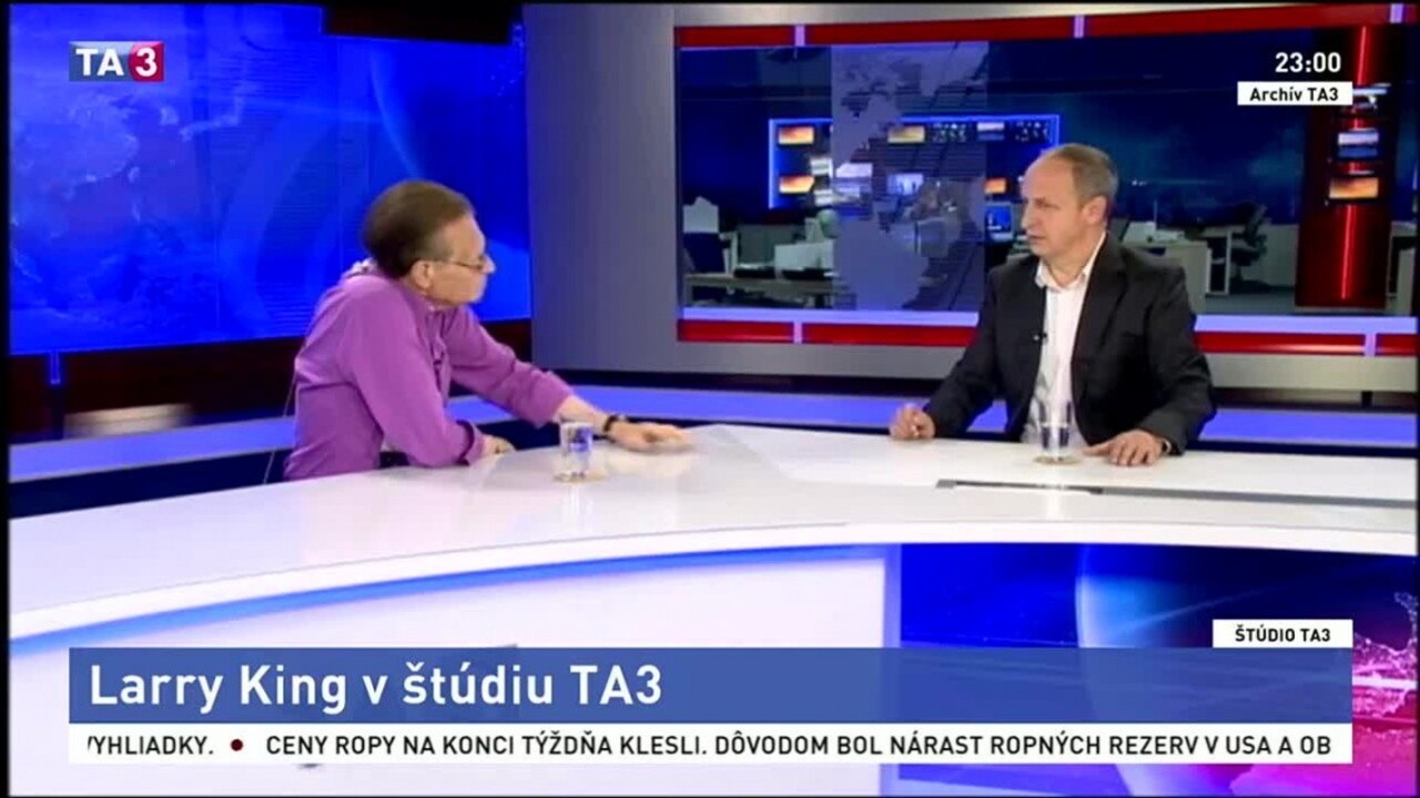 ŠTÚDIO TA3: Záznam z návštevy Larryho Kinga v TA3