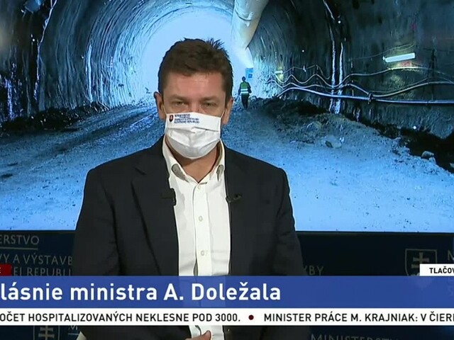 Vyhlásenie ministra dopravy A. Doležala o výstavbe tunela Višňové