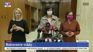 TB V. Remišovej a M. Kolíkovej po rokovaní vlády o vakcíne Sputnik V