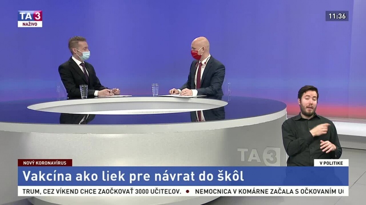 Záujem je veľký. Minister v TA3 vysvetlil, prečo neočkujú všetkých učiteľov