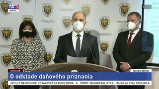 TB prezidenta Finančnej správy J. Žežulku aj o odklade daňového priznania