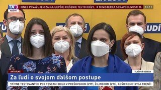 TB strany Za ľudí o koaličnej kríze a demisii ministerky M. Kolíkovej