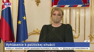Vyhlásenie prezidentky Z. Čaputovej o prehlbujúcej sa vládnej kríze