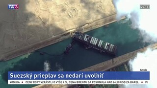 Ani piatkový pokus nevyšiel, loď stále blokuje kľúčový prieplav