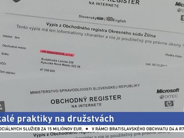 Nejasnosti ohľadom družstva pokračujú, jeho zástupca bol trestaný