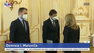 Prijatie demisie I. Matoviča a poverenie E. Hegera zostavením novej vlády