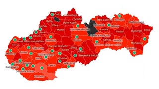Takto bude vyzerať Slovensko od pondelka. Čierne budú dva okresy