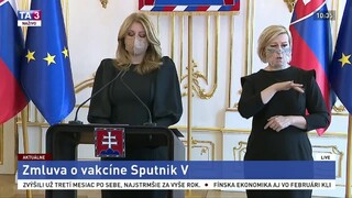 Vyhlásenie prezidentky Z. Čaputovej o vakcíne Sputnik V