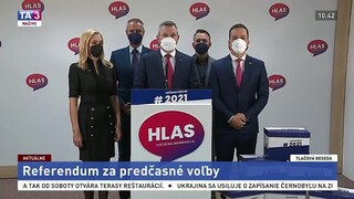 TB predstaviteľov strany Hlas-SD o petícii za referendum o predčasných voľbách