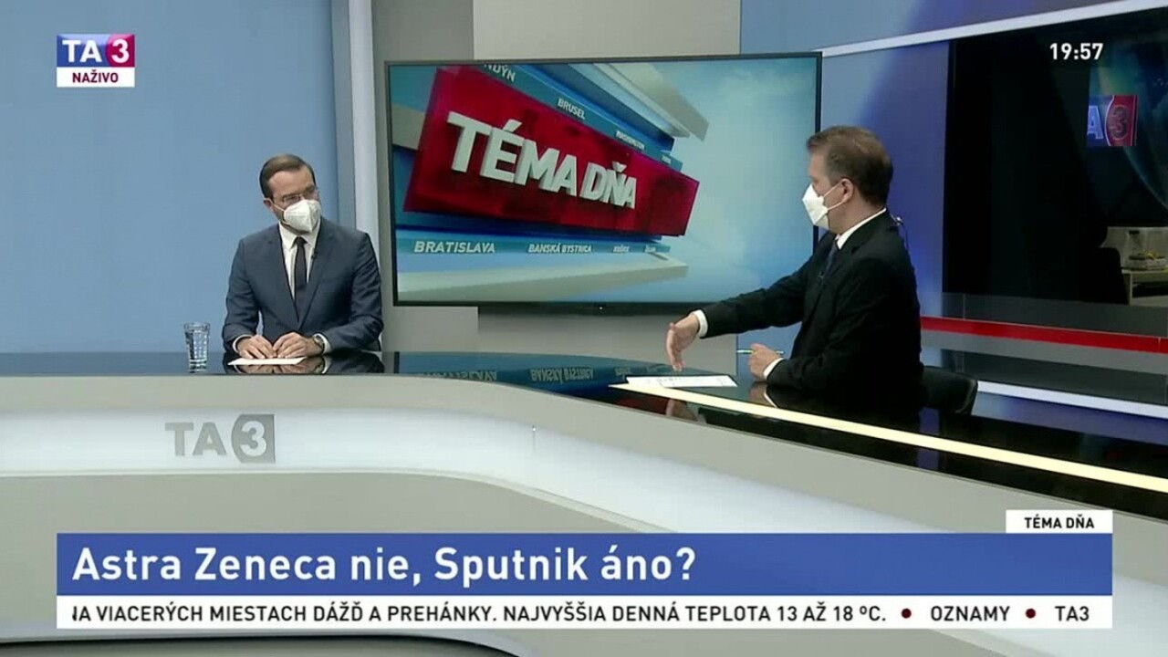 Krajčí v TA3: Sputnikom sa malo očkovať skôr, celé sa to spolitizovalo