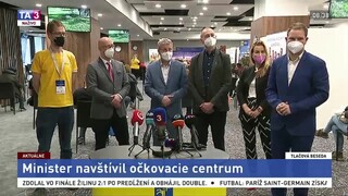 Brífing ministra V. Lengvarského po návšteve očkovacie centra