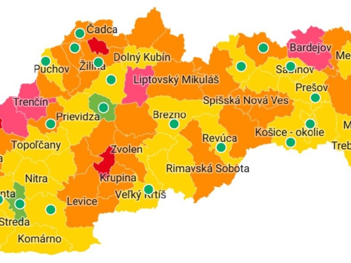 Covid automat: Od pondelka budú prvé dva zelené okresy, ostávajú však aj červené
