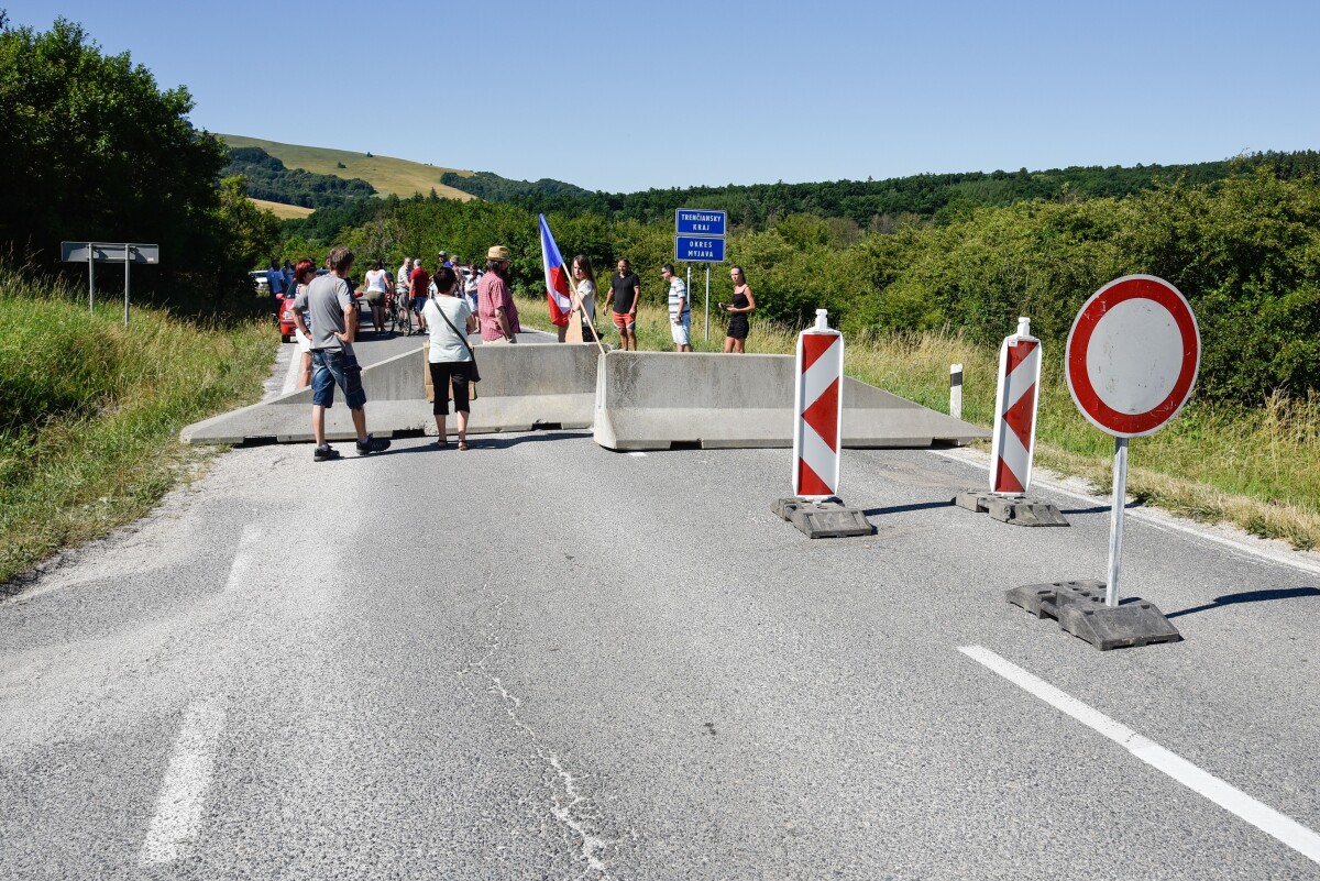 Protest obyvateľov Vrboviec proti uzatvoreniu hraničného priechodu