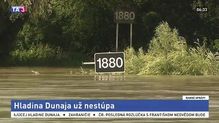 Situácia sa zlepšuje. Hladina Dunaja v centre Bratislavy začala klesať