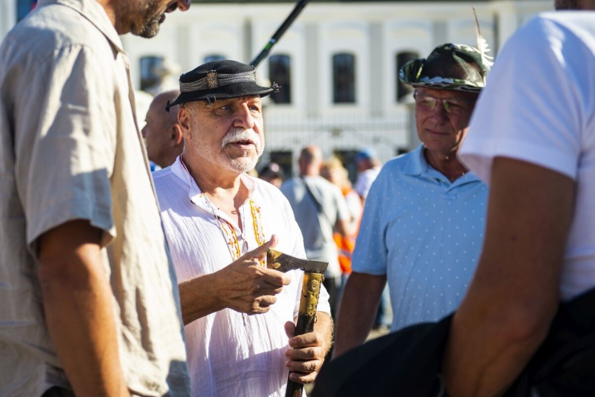 Protest pred Prezidentským palácom