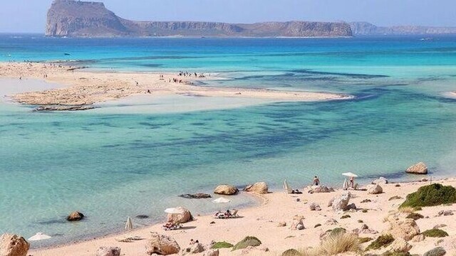 Nádherná pláž Balos na ostrove Kréta.