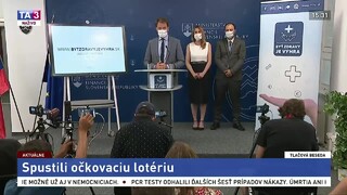 TB ministra financií I. Matoviča o očkovacej lotérii